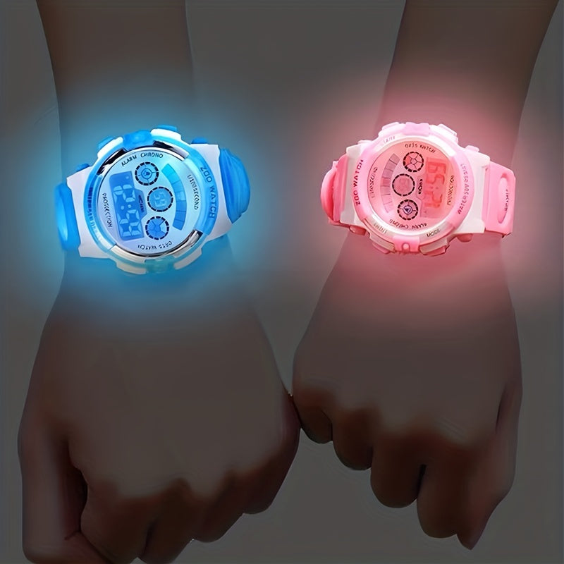 Electronic Night Glow Wrist Watch Colorful Digital Watch Holiday Party Gift