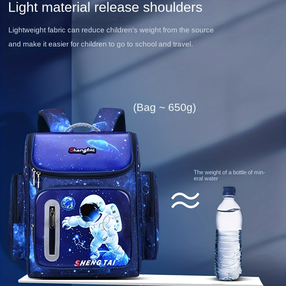 Waterproof School Bags, Cartoon Astronaut Space Starry Sky School Backpack, Large Capacity