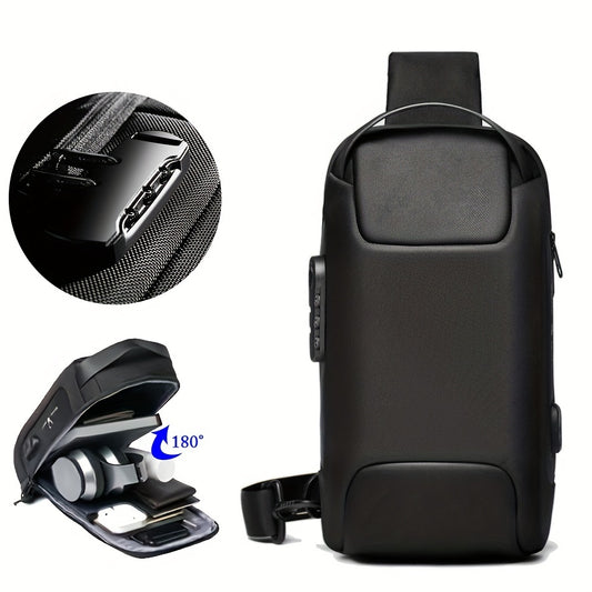 1pc Waterproof Waist Bag, Anti-Theft Chest Bag With Password Lock, Perfect Valentine's Day Gift