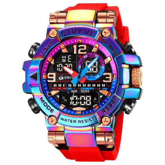 STRYVE Digital-Analog Dual Movement Waterproof Watches, Fashion Sports Wrist Watch