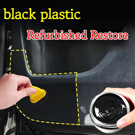 1pc Car Faux Leather And Plastic Repair Cream Returns To Black Glossy Car Maintenance Product, Restoring Artificial Leather, Car Polishing, And Coating Renovation