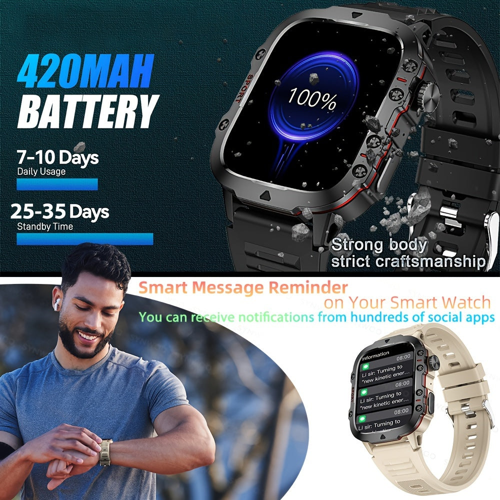 Sports Smart Bracelet Watch For Men And Women (Answer/Make Call), 4.98cm IPS Full Touch Screen Fitness Tracker With 100+ Sport Modes, Activity Tracker Smartwatch For Android IOS