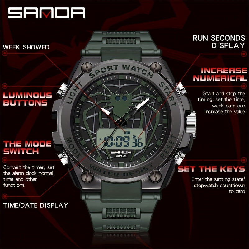 SANDA Men Outdoor Multi-Function Sports Watch