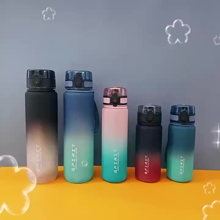 1pc, Sports Water Bottle, 500ml/650ml/1000ml Plastic Water Cups, Portable Travel Water Bottles, For Camping, Hiking, Fitness, Outdoor Drinkware, Birthday Gifts