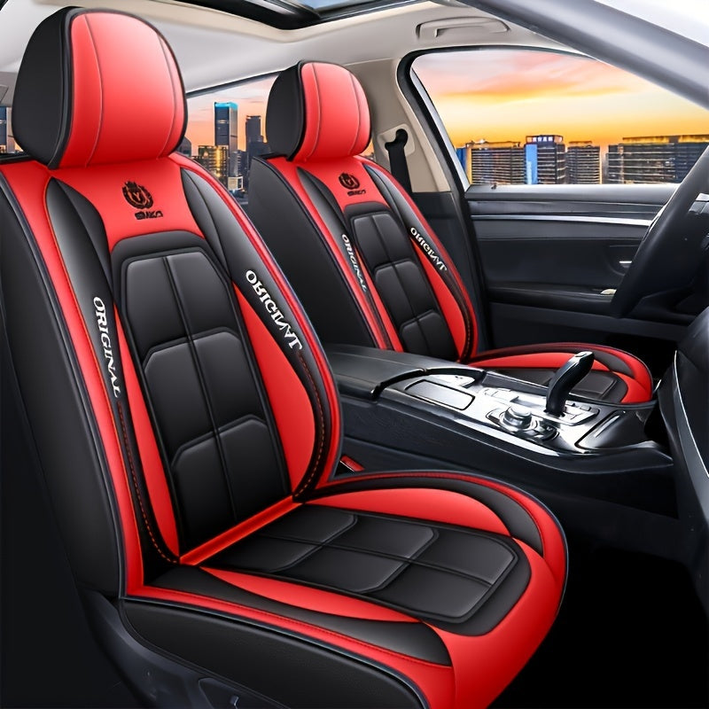 1pc Universal Car Seat Covers PU Leather Seat Covers Cushion Car Seat Protector Mat For Sedan SUV Car Accessories (Only 1 Front Seat Cover)