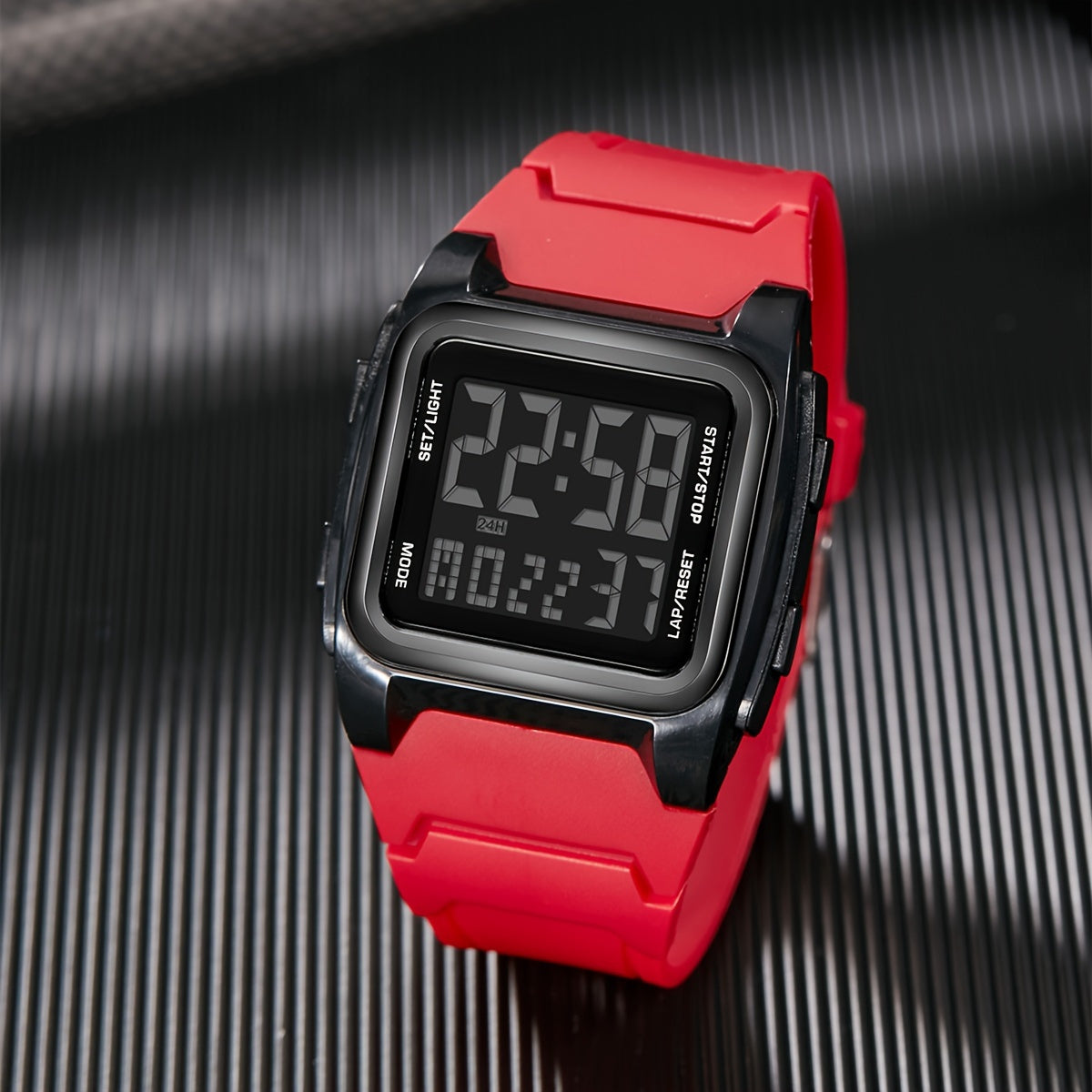 Retro Square Large Screen Sports Electronic Watch, Luminous Multifunctional Outdoor Sports Watch, Gift For Friends