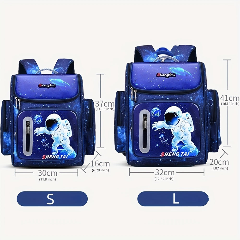 Waterproof School Bags, Cartoon Astronaut Space Starry Sky School Backpack, Large Capacity