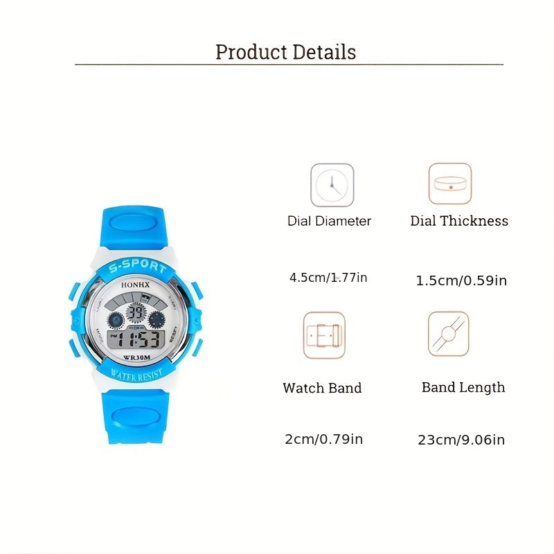 Electronic Night Glow Wrist Watch Colorful Digital Watch Holiday Party Gift