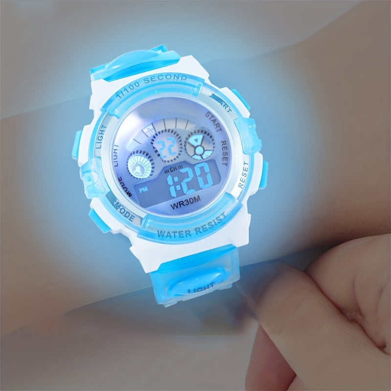 Electronic Night Glow Wrist Watch Colorful Digital Watch Holiday Party Gift