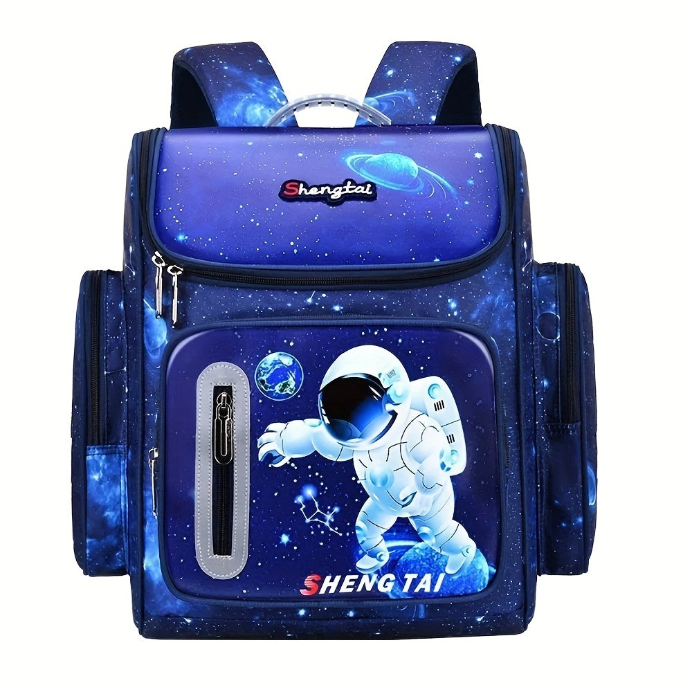 Waterproof School Bags, Cartoon Astronaut Space Starry Sky School Backpack, Large Capacity