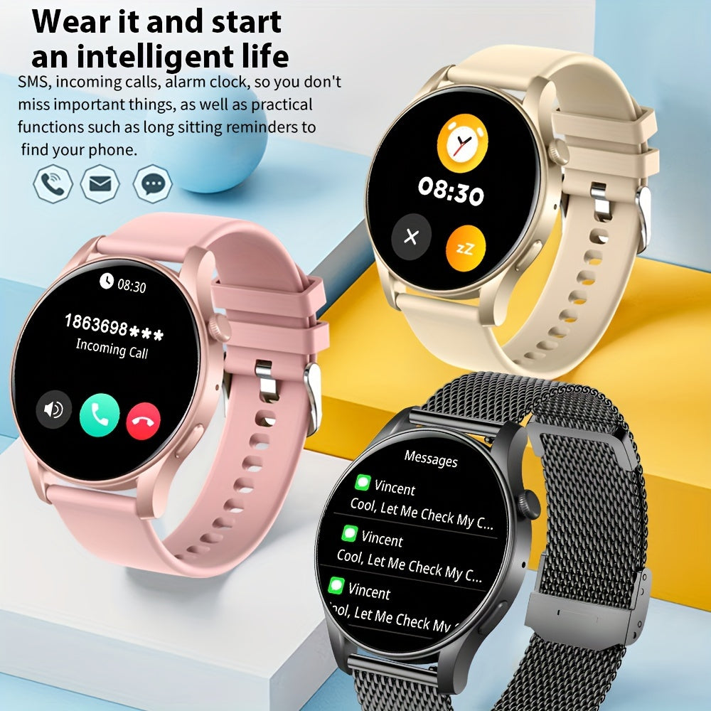 Smart Watch, 3.63 Cm AMOLED HD Screen Wireless Call, AI Voice Assistant, 100+Sport Modes, Fitness Tracker Smartwatch For Men Women, Ideal Choice For Gifts