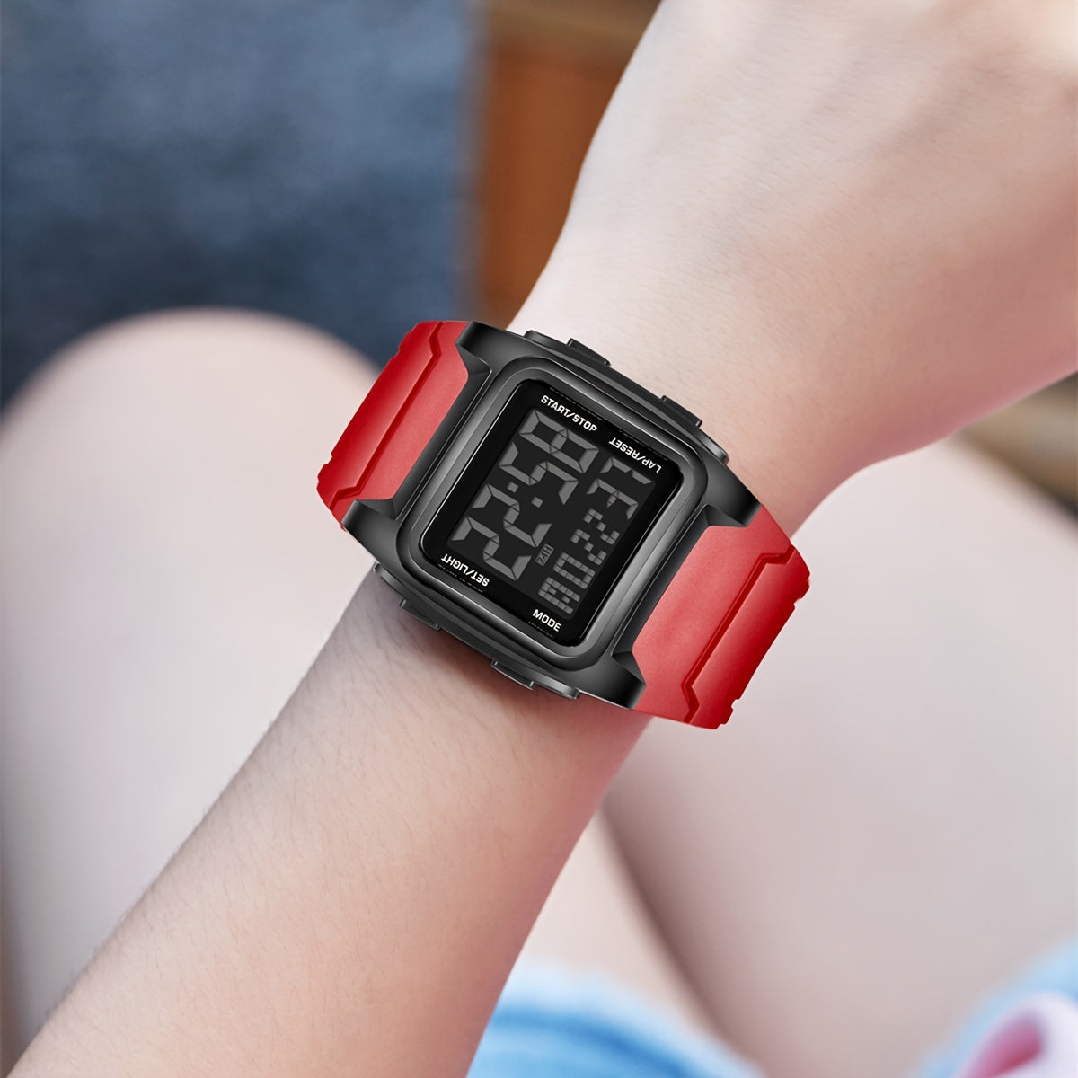 Retro Square Large Screen Sports Electronic Watch, Luminous Multifunctional Outdoor Sports Watch, Gift For Friends