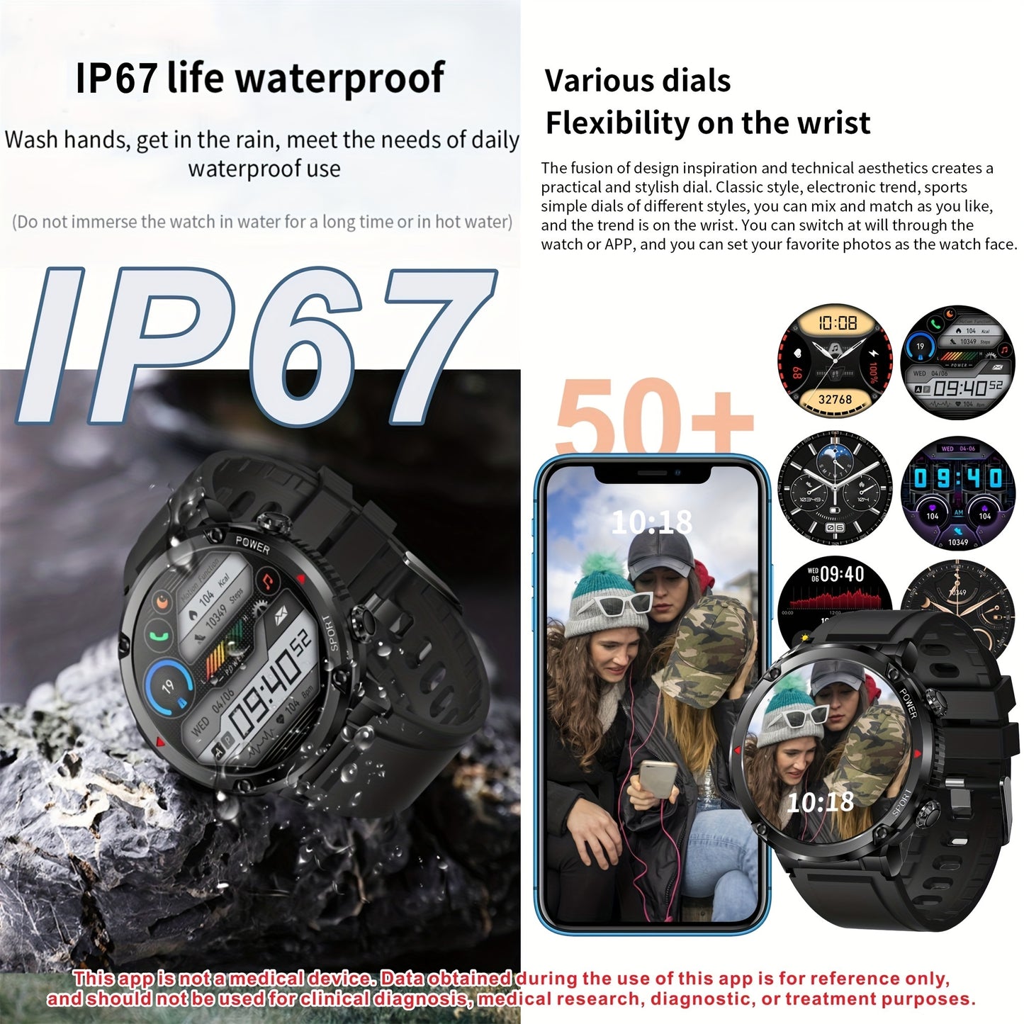 Premium Men'S Smartwatch For Outdoor Activities - Hd Touch Screen, Call & Text Alerts, 600Mah Battery, Sports Tracker With Multiple Modes, Compatible With For Iphone & Android.