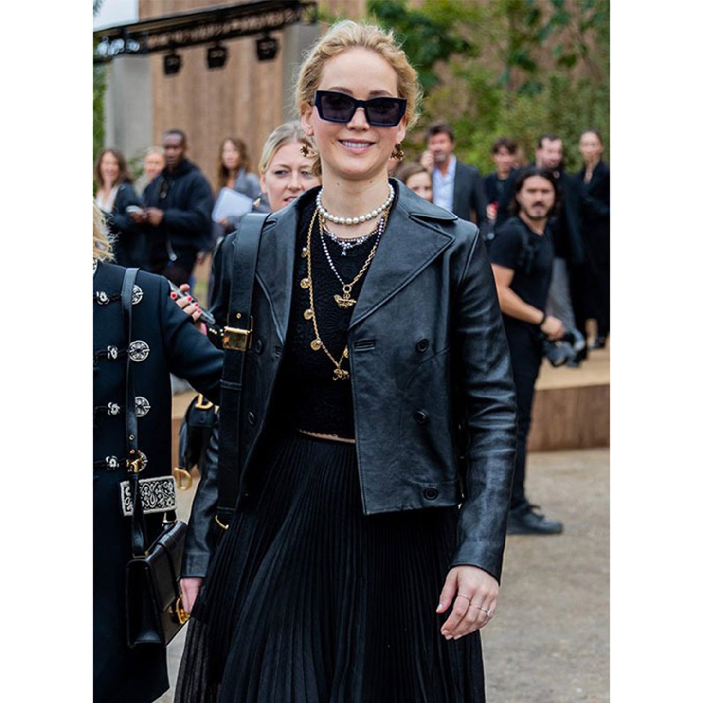 Jennifer Lawrence Genuine Leather Jacket Black-0