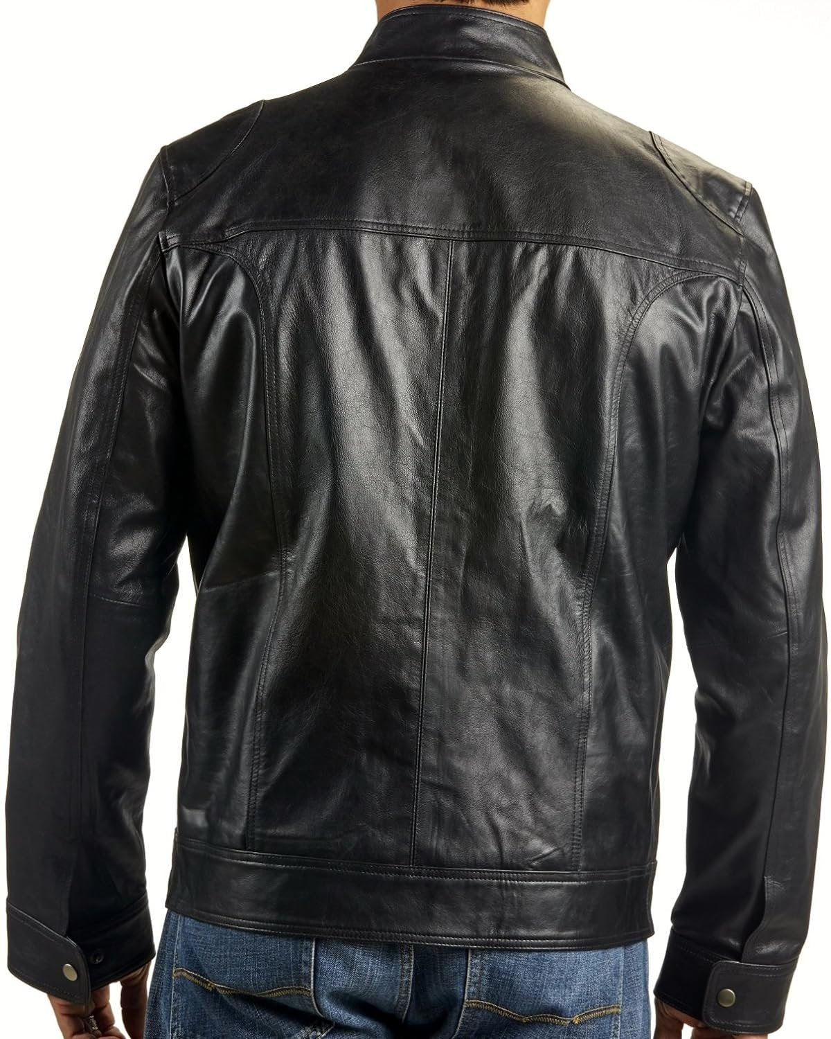 Raging Men's Cafe Racer Leather Jacket-1