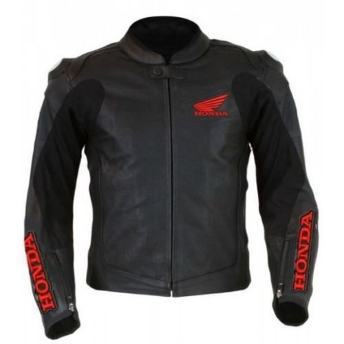 HONDA MOTORCYCLE LEATHER RACING RED JACKET-0